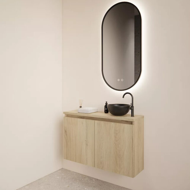 Toiletmeubel Gliss Echo Evoke 80x50cm met toppaneel Wit