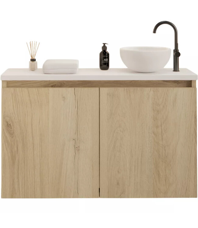 Toiletmeubel Gliss Echo Evoke 80x50cm met toppaneel Zwart