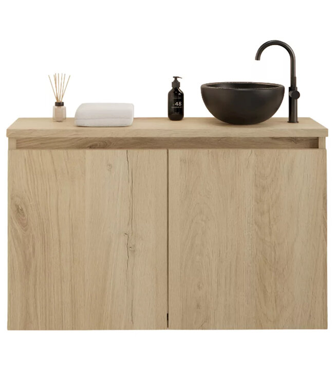 Toiletmeubel Gliss Echo Evoke 80x50cm met toppaneel Zwart