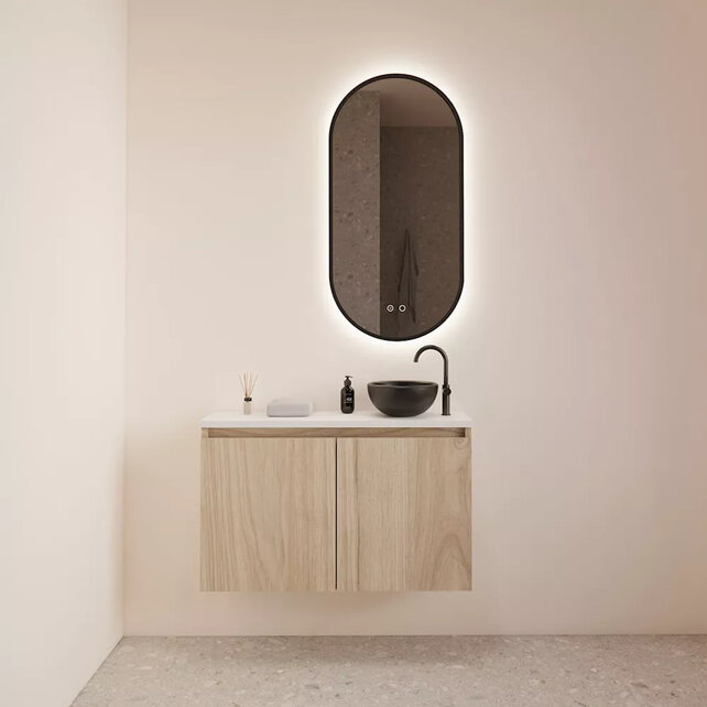 Toiletmeubel Gliss Echo Kastanje 80x50cm met toppaneel