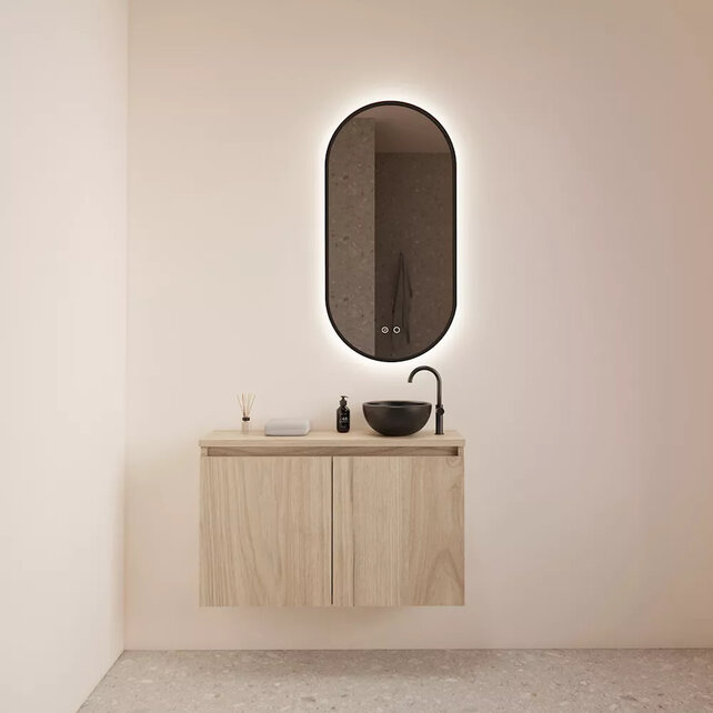 Toiletmeubel Gliss Echo Kastanje 80x50cm met toppaneel