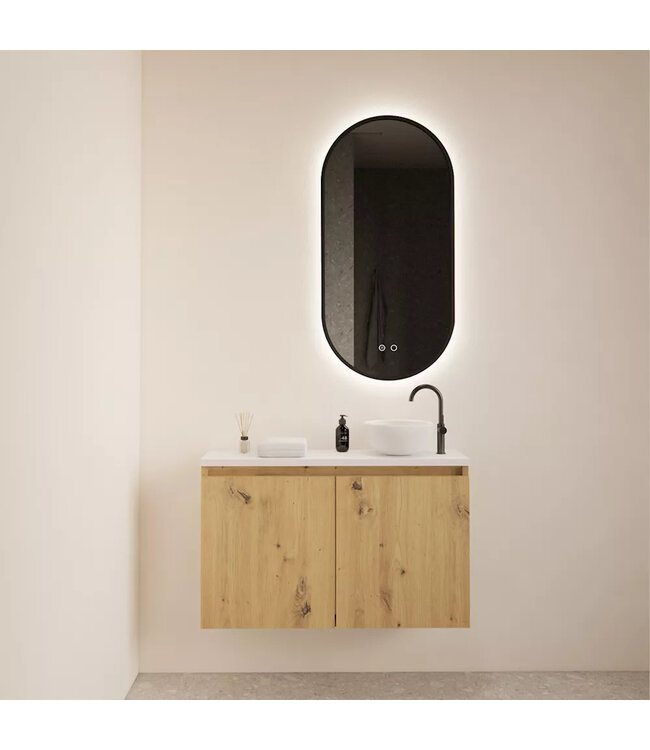 Toiletmeubel Gliss Echo Artisan Eiken 80x50cm met toppaneel