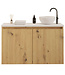 Toiletmeubel Gliss Echo Artisan Eiken 80x50cm met Wit toppaneel