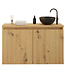 Toiletmeubel Gliss Echo Artisan Eiken 80x50cm met Wit toppaneel