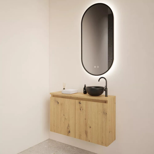 Toiletmeubel Gliss Echo Artisan Eiken 100x50cm met toppaneel