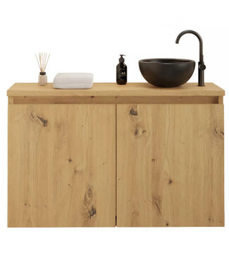 GLISS DESIGN Toiletmeubel Gliss Echo Artisan Eiken 100x50cm met toppaneel