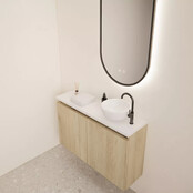 Toiletmeubel Gliss Echo Evoke Eiken 100x50cm met Wit toppaneel