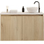 GLISS DESIGN Toiletmeubel Gliss Echo Evoke Eiken 100x50cm met Wit toppaneel