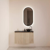 Toiletmeubel Gliss Echo Kastanje 100x50cm met Zwart toppaneel