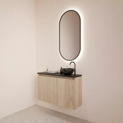 Toiletmeubel Gliss Echo Kastanje 100x50cm met Wit toppaneel