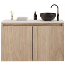 Toiletmeubel Gliss Echo Kastanje 100x50cm met Wit toppaneel