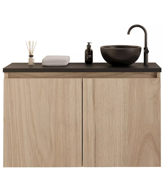 Toiletmeubel Gliss Echo Kastanje 100x50cm met toppaneel