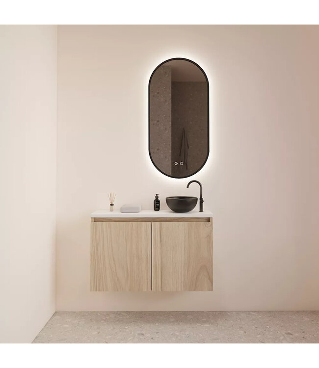 Toiletmeubel Gliss Echo Kastanje 100x50cm met toppaneel