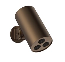 Hoofddouche Uniforma Cilinder Mat Bruin Brons PVD-gecoat 15x8cm - Wandmontage Kantelbaar