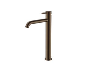 Wastafelkraan Stria Hoog Mat Bruins Brons PVD-gecoat Cold-start