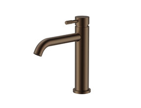 Wastafelkraan Stria Laag Mat Bruin Brons PVD-gecoat Cold-start