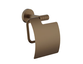 Toiletrolhouder Stria Mat Bruin Brons (PVD-gecoat) met klep