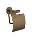ALONI Toiletrolhouder Stria Mat Bruin Brons (PVD-gecoat) met klep