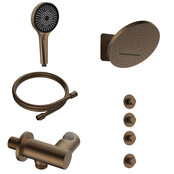 Regendoucheset inbouw Stria Tropical 3-weg Bruin Brons