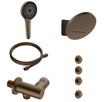 Regendoucheset inbouw Stria Tropical 3-weg Bruin Brons