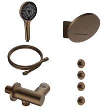 Regendoucheset inbouw Stria Tropical 3-weg Bruin Brons