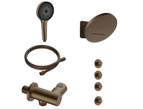 Regendoucheset inbouw Stria Tropical 3-weg Bruin Brons