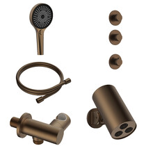 Regendoucheset inbouw Stria Cilinder 2-weg Bruin Brons