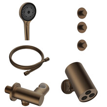 Regendoucheset inbouw Stria Cilinder 2-weg Bruin Brons