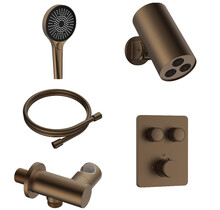 Regendoucheset inbouw Stria Cilinder SmartControl Bruin Brons