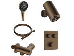 Regendoucheset inbouw Stria Cilinder SmartControl Bruin Brons