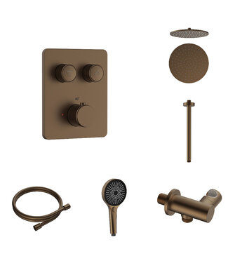 ALONI Regendoucheset inbouw Stria Rain SmartControl Plafond Bruin Brons