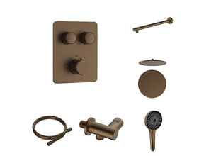 Regendoucheset inbouw Stria Rain SmartControl Wand Bruin Brons