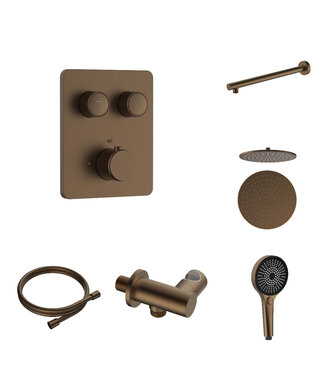 ALONI Regendoucheset inbouw Stria Rain SmartControl Wand Bruin Brons