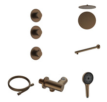 Regendoucheset inbouw Stria Rain 2-weg Wand Bruin Brons