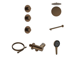 Regendoucheset inbouw Stria Rain 2-weg Wand Bruin Brons