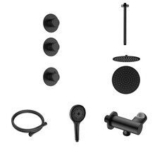 Regendoucheset inbouw Stria Rain 2-weg Plafond Mat Zwart