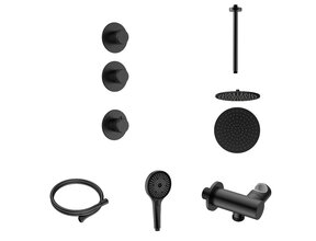 Regendoucheset inbouw Stria Rain 2-weg Plafond Mat Zwart