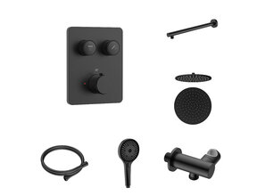 Regendoucheset inbouw Stria Rain SmartControl Wand Mat Zwart