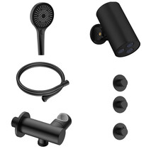 Regendoucheset inbouw Stria Cilinder 2-weg Mat Zwart