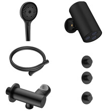 Regendoucheset inbouw Stria Cilinder 2-weg Mat Zwart