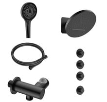 Regendoucheset inbouw Stria Tropical 3-weg Mat Zwart