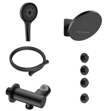 Regendoucheset inbouw Stria Tropical 3-weg Mat Zwart