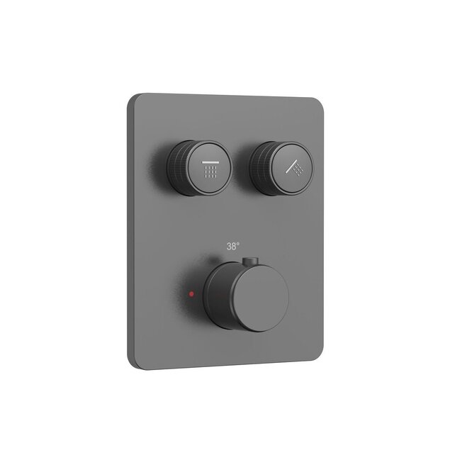 Regendoucheset inbouw Stria Rain SmartControl Plafond Gunmetal