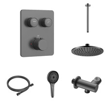 Regendoucheset inbouw Stria Rain SmartControl Plafond Gunmetal