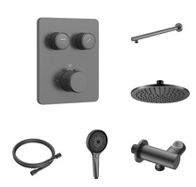 Regendoucheset inbouw Stria Rain SmartControl Wand Gunmetal