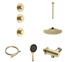 Regendoucheset inbouw Stria Rain 2-weg Plafond Mat Goud