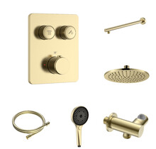 Regendoucheset inbouw Stria Rain SmartControl Wand Mat Goud