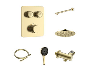 Regendoucheset inbouw Stria Rain SmartControl Wand Mat Goud