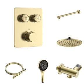 Regendoucheset inbouw Stria Rain SmartControl Wand Mat Goud