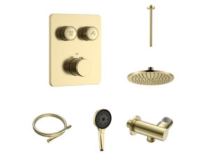 Regendoucheset inbouw Stria Rain SmartControl Plafond Mat Goud